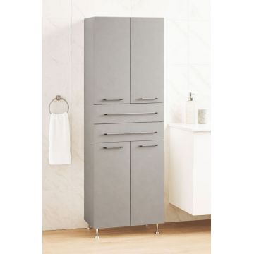 Dulap baie seria 008, front MDF, 4 usi, 2 sertare, taupe, 60x31.6x180 cm