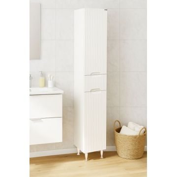 Dulap baie seria 033, front MDF, 2 usi, 1 sertar, alb, 30x31.6x180 cm