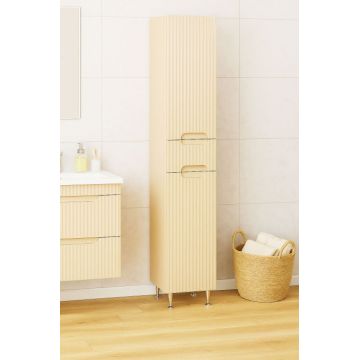 Dulap baie seria 033, front MDF, 2 usi, 1 sertar, crem, 30x31.6x180 cm