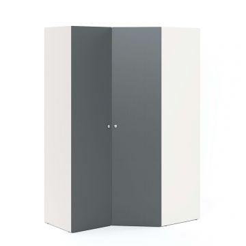 Dulap colt ARONA 129, A50, H195, 2U, Alb Portelan, Antracit