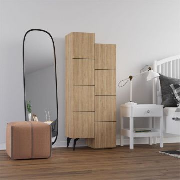 Dulap multifunctional Romane cu 2 usi , Alb, 63 x 38 x 155 cm