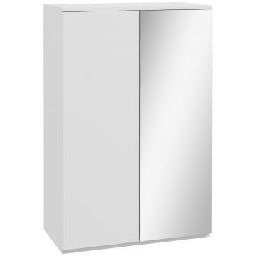 HOMCOM Dulap pentru pantofi cu oglindă pentru 18 perechi, 5 rafturi reglabile, pentru hol 60x32x95 cm Alb | Aosom Romania