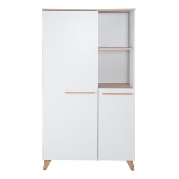 Șifonier de copii alb cu aspect de lemn de stejar 52x180x180 cm Léon – Roba