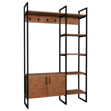 Mobilier de intrare Thoj  stejar - metal antracit 120x34x180cm