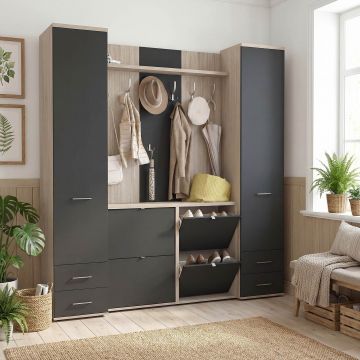 Mobilier hol RIVA3, Oak, Antracit