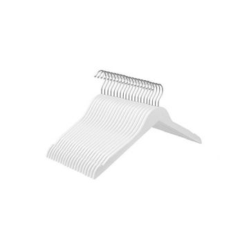 Set 20 umerase din lemn, Songmics, Alb, CRW003WT20, 44 cm