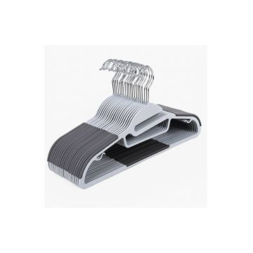 Set 20 umerase din plastic, Songmics, grosime de 0,5 cm, Gri, CRP41G