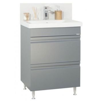 Set Baza front MDF si Lavoar seria 786, cu sertare, 60 cm, antracit