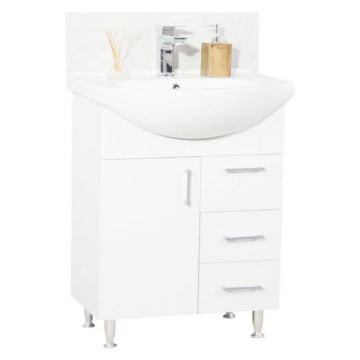 Set Baza si Lavoar seria 005, cu sertare, eco, 65 cm, alb