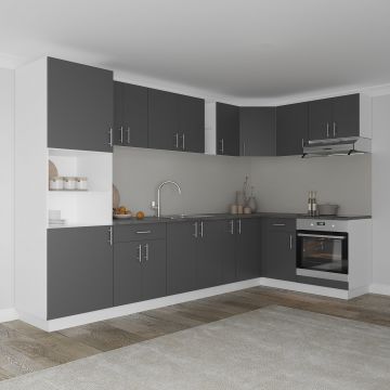 Set Bucatarie Colt Karo V35, Antracit/Alb, Blat Thermo 28 mm, L 320 x 160 cm