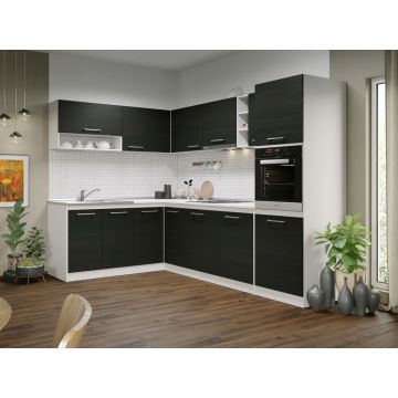 Set Mobila Bucatarie Colt Mina 180*280 Alb/Ferrara C192