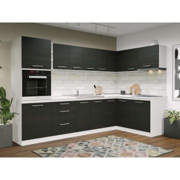 Set Mobila Bucatarie Colt Mina 300*160 Alb/Ferrara C197