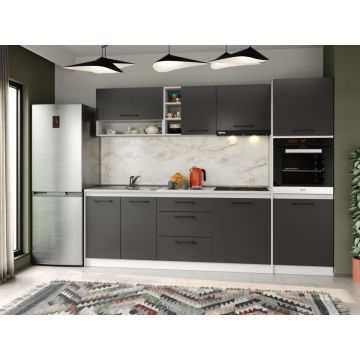 Set Mobila Bucatarie Mina Grafit 260 Gri Antracit C177