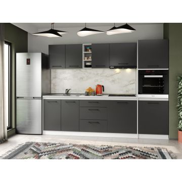 Set Mobila Bucatarie Mina Grafit 260 Gri Antracit C179