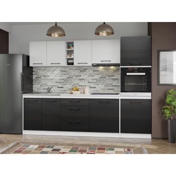 Set Mobila Bucatarie Mina Yang 260 Ferrara/Alb C178