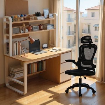 Set mobilier birou 2 buc Level Natural 120x50x147 cm