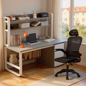 Set mobilier birou 2 buc Phase Negru 120x50x147 cm