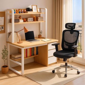 Set mobilier birou 2 buc Quest Negru 120x50x147 cm