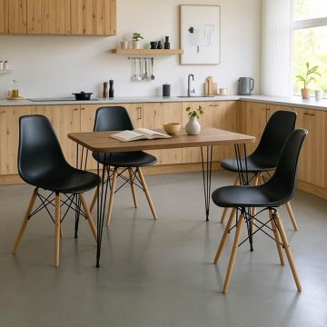 Set mobilier bucatarie 5 buc Nectar Negru 120x60x73 cm