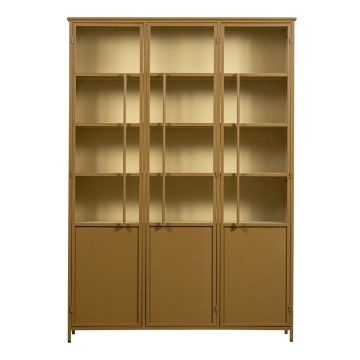 Vitrină galben-muștar din metal 140x200x44 cm Exhibit – WOOOD