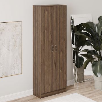 Biblioteca Flint, 2 Usi, Stejar Bronz, 70 x 32 x 196 cm