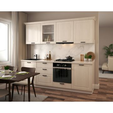 Bucatarie ATHENA 2.44 MDF, 244x223x60cm, lemn alb