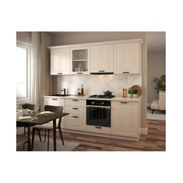 Bucatarie ATHENA 2.44 MDF, 244x223x60cm, lemn alb