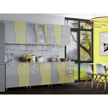 Bucatarie CIP S MDF Galben Metalizat 2,6m