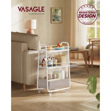 Carucior de depozitare Vasagle Alb 43.2x30.4x81 cm