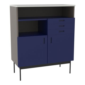 ComodÄalbastru-Ã®nchis/gri Ã®naltÄdin lemn masiv de frasin 90x109 cm Study âu0080HÃ¼bsch