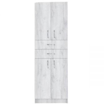 Dulap 4 usi-2 sertare Pal stejar alb k001