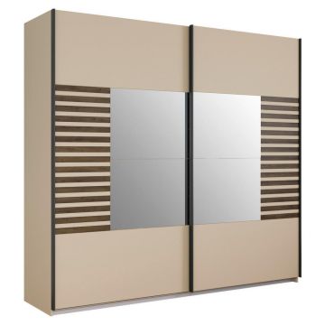 Dulap Cu Uși Culisante, 226/210/62 cm, șampanie, stejar închis la culoare