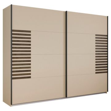 Dulap Cu Uși Culisante, 271/210/62 cm, șampanie, stejar închis la culoare