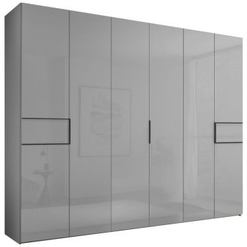 Dulap Cu Uși Rotative, 298/222/63 cm, gri deschis