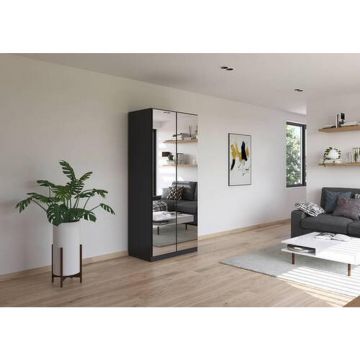 Dulap Cu Uși Rotative, 91/210/54 cm, antracit, argintiu