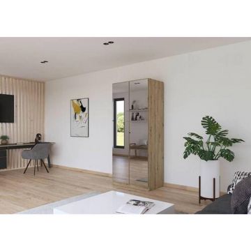 Dulap Cu Uși Rotative, 91/210/54 cm, argintiu, alb