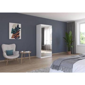 Dulap Cu Uși Rotative, 91/210/54 cm, argintiu, alb