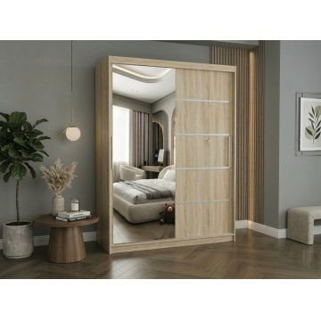 Dulap dressing Atlantic 2 usi cu oglinda, 150 cm, Sonoma