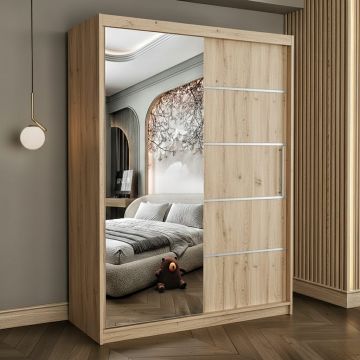 Dulap dressing Atlantic 2 usi cu oglinda, 150 cm, Sonoma