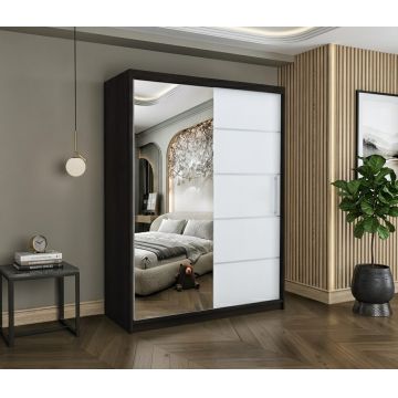 Dulap dressing Atlantic 2 usi cu oglinda, 150 cm, Wenge/Alb