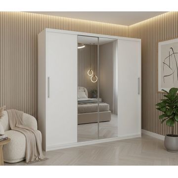 Dulap dressing Londra 2 usi cu oglinda, 200 cm, Alb