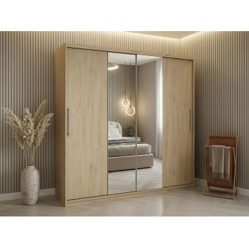 Dulap dressing Londra 2 usi cu oglinda, 200 cm, Sonoma