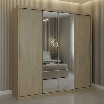 Dulap dressing Londra 2 usi cu oglinda, 200 cm, Sonoma