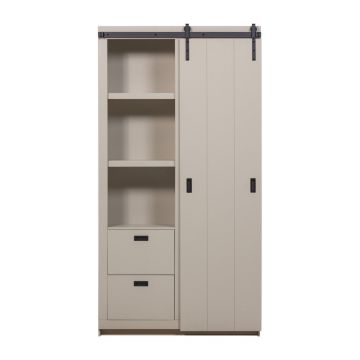 Dulap grej din lemn de pin cu uÈÄglisantÄ122x230x37 cm Slide âvtwonen