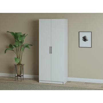 Dulap Iris 2 usi cu despartitor, 80 cm, Alb