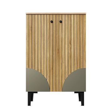 Dulap modern pentru pantofi, cu mult spațiu de depozitare, uși și mai multe rafturi, 60x32x94 cm, Culoare naturală