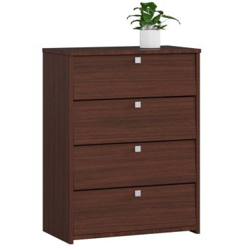 Dulap pantofi cu 4 usi rabatabile, PAL laminat, 60x33x80 cm, maro wenge