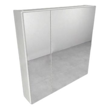 Dulapior suspendat cu oglinda si 2 usi, KolpaSan, Naomi, 80 cm, alb