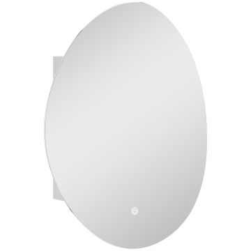 HOMCOM Dulap suspendat baie cu oglindă și iluminare LED, anti-ceață, 3 temperaturi de lumină, 50x14x70cm, alb | Aosom Romania