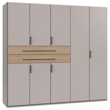 Șifonier, 225/208/65 cm, culoare lemn stejar, cașmir